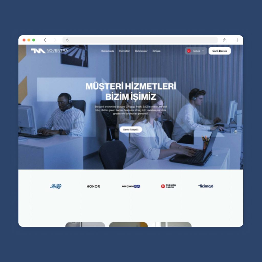 Noventra Front-End Çalışması