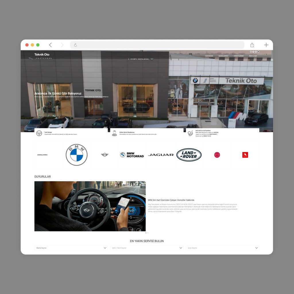 Teknik Oto Website Çalışması